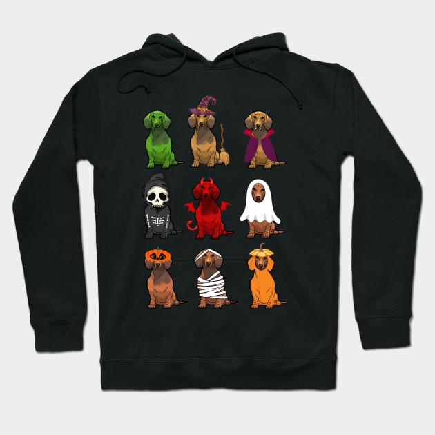 Dachshunds Halloween Funny Dachshunds Costume Hoodie by Bensonn